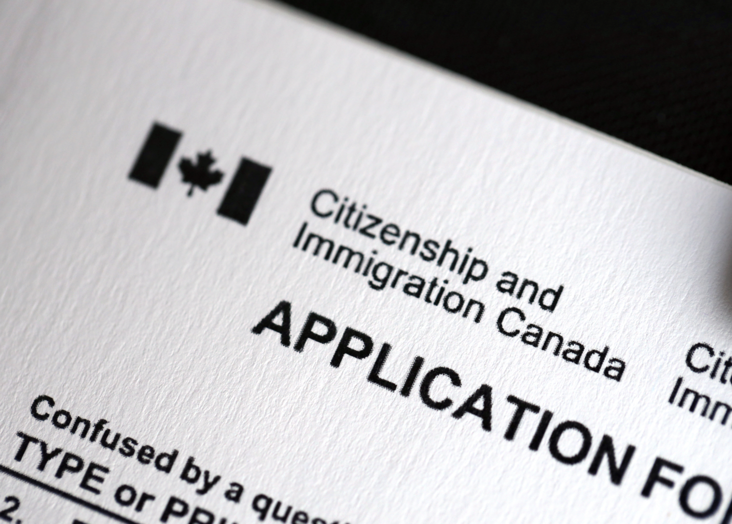 Canadian immigration application form